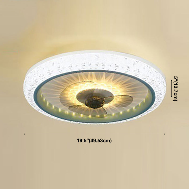 Acrylkreis Deckenventilator Leuchte Leuchte Makkaron LED Flush Mount Leuchte für Schlafzimmer