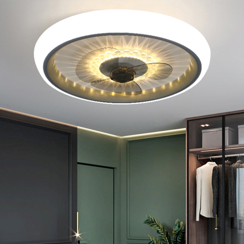 Acrylkreis Deckenventilator Leuchte Leuchte Makkaron LED Flush Mount Leuchte für Schlafzimmer