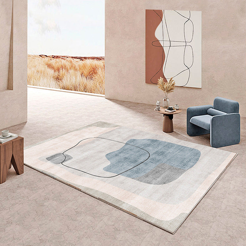 Stylish Area Carpet Contrast Panel Polyester Rug Living Room Indoor Rug with Non-Slip Backing