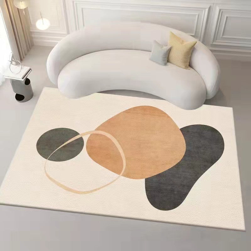 Pink Modern Carpet Polyester Circle Carpet Non-Slip Backing Carpet for Home Decor