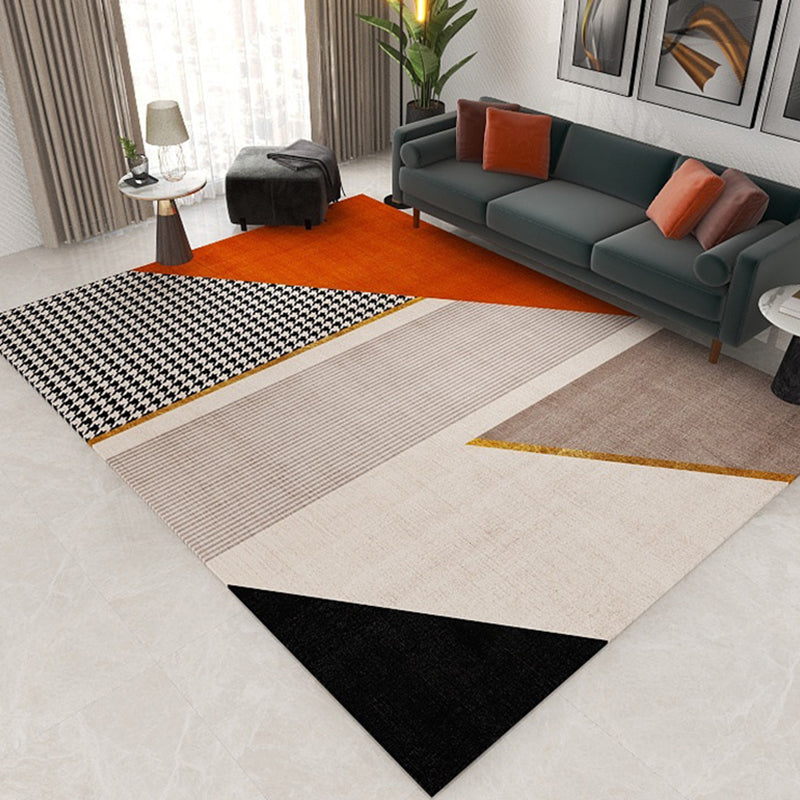 Gorgeous Polyster Indoor Rug Houndstooth Pattern Carpet Non-Slip Area Rug for Living Room
