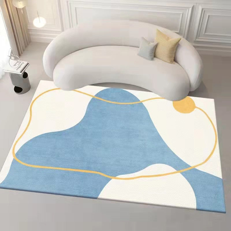 Light Orange Casual Rug Polyester Striped Rug Washable Indoor Rug for Home Decoration