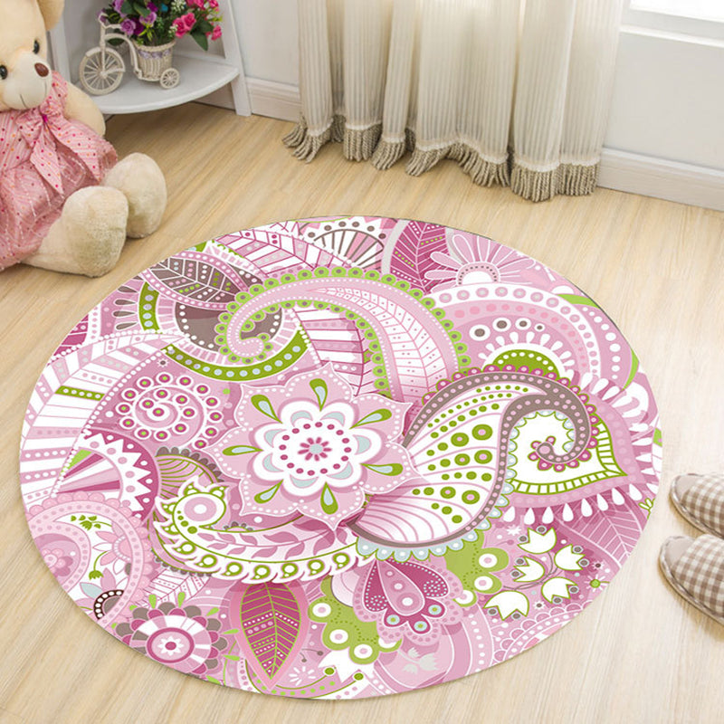 Black Casual Rug Polyester Graphic Rug Non-Slip Backing Rug for Living Room