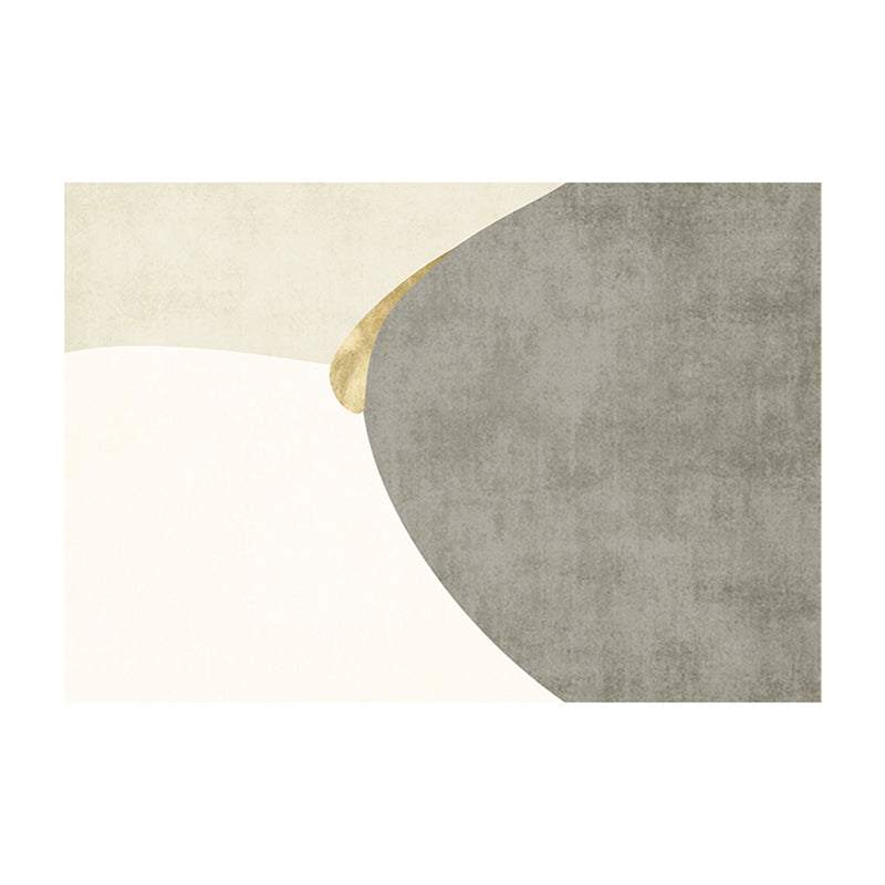 Chic Modern Area Carpet Color Block Polyester Area Rug Non-Slip Backing Rug for Home Decor