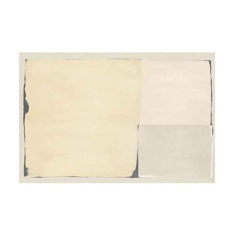 Modern Living Room Area Carpet Color Block Polyester Area Rug Stain Resistant Rug