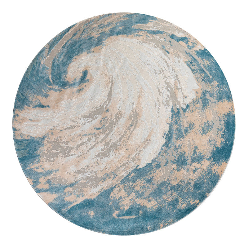 Modern Living Room Area Carpet Khaki Tie-Dye Area Rug Polyester Stain Resistant Rug