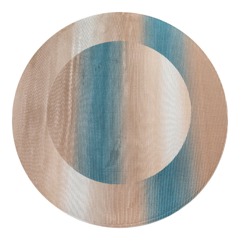 Modern Living Room Area Carpet Khaki Tie-Dye Area Rug Polyester Stain Resistant Rug