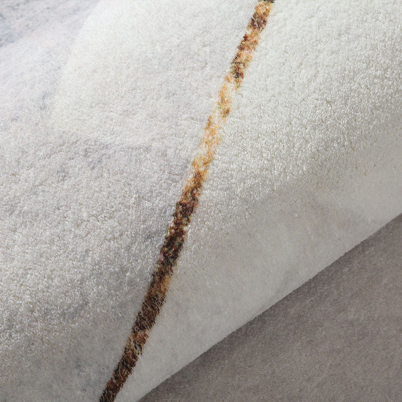 Orange Modern Rug Polyester Striped Rug Washable Indoor Rug for Home Decor