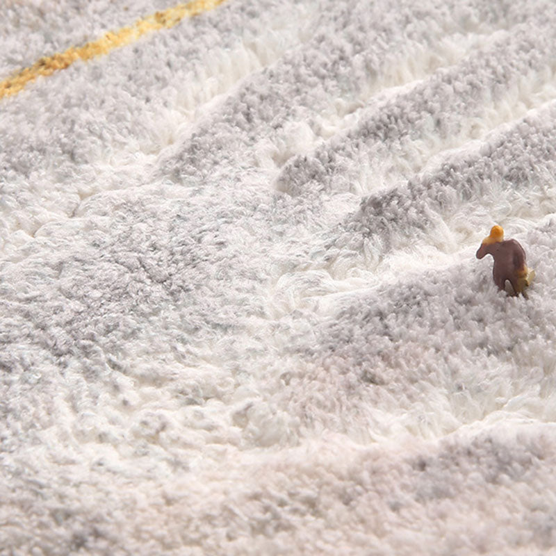 Orange Modern Rug Polyester Striped Rug Washable Indoor Rug for Home Decor