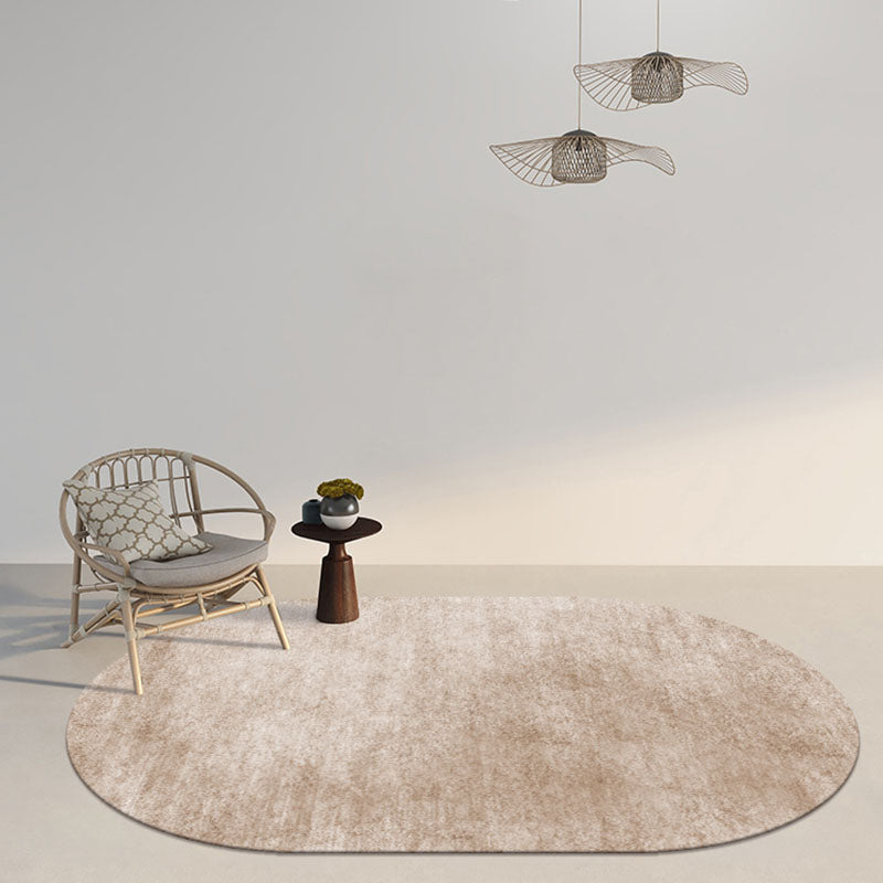 Modern Oval Carpet Minimalist Polyster Indoor Rug Washable Area Carpet for Living Room