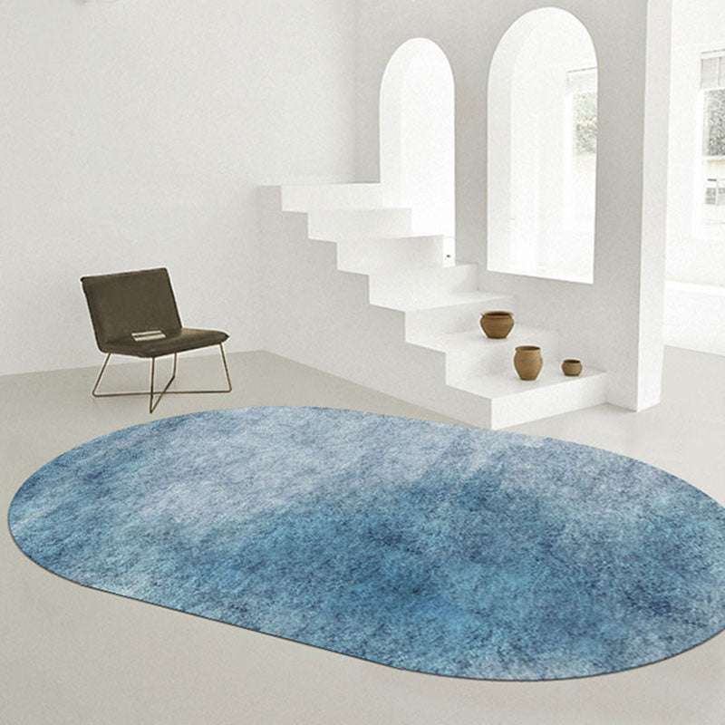 Modern Oval Carpet Minimalist Polyster Indoor Rug Washable Area Carpet for Living Room