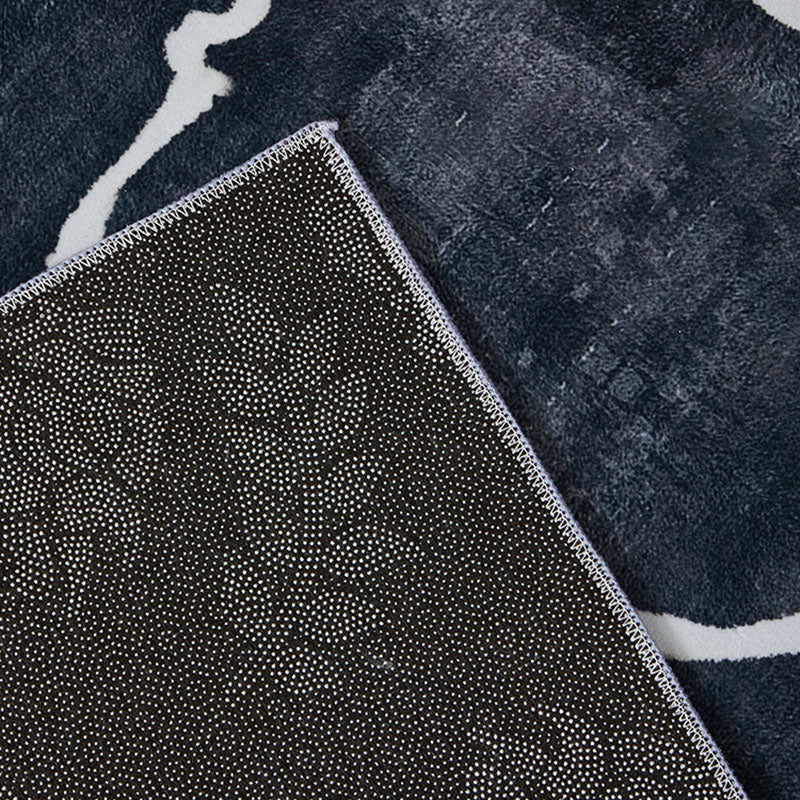 Contemporary Blue Tone Rug Contrast Panel Rug Polyster Stain Resistant Carpet for Living Room