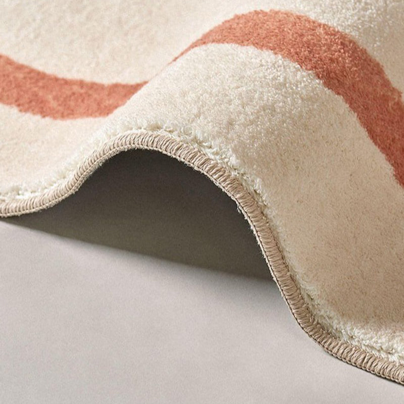 White Simplicity Carpet Polyester Line Carpet Washable Carpet for Home Decoration