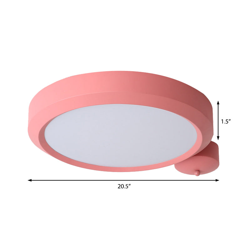 Blue / Red / Yellow Round Flushmount Lighting Metal Integrated Led Nordic Ceiling Flush Light in Second Gear, 20.5 "/25" W
