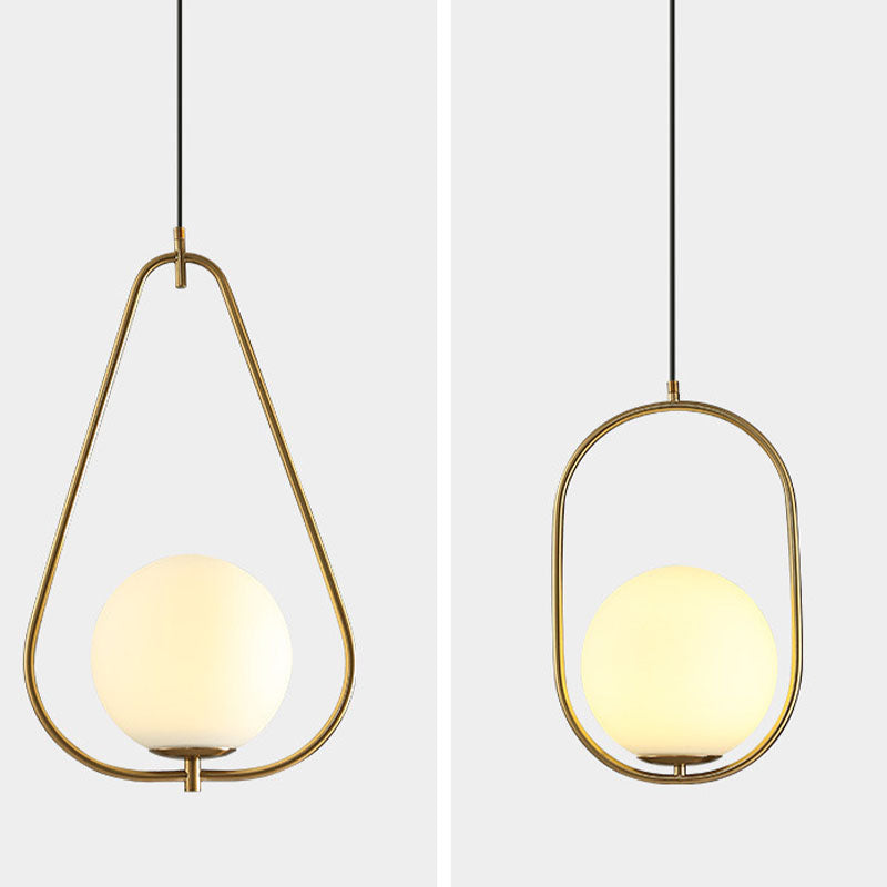 Weißes Glas Deckenleuchte Ding Room Schlafzimmer Ein leichtes modernes hängendes Licht