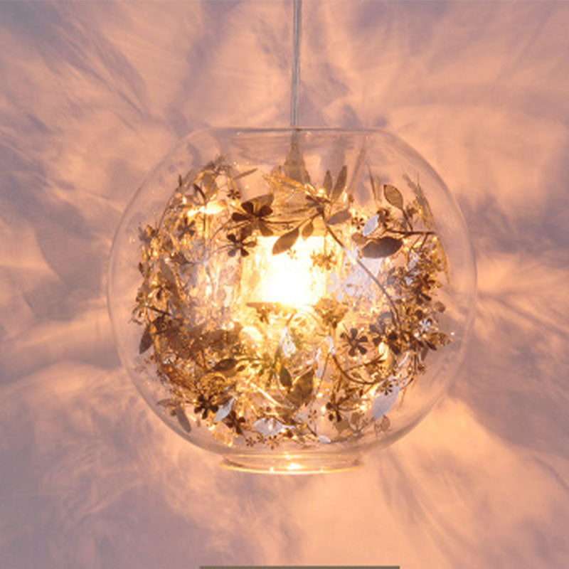 Schlafzimmer Einfache One Lampe Hanging Light Kit Globe Lucency Glass Anhängerlampe