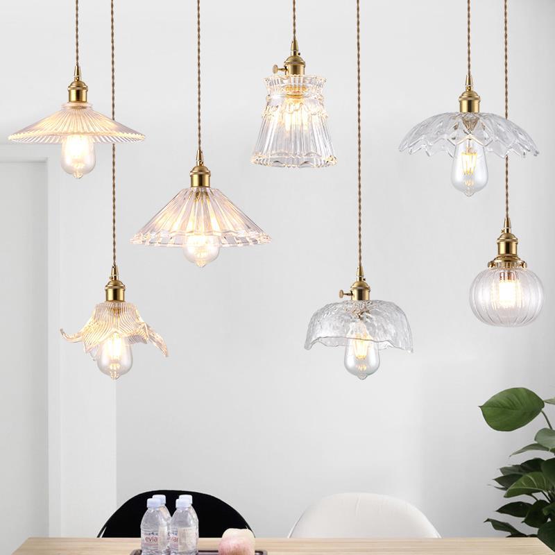 One Head Modern Clear Glass Pendant Light Bedroom Living Room Dining Room Pendant