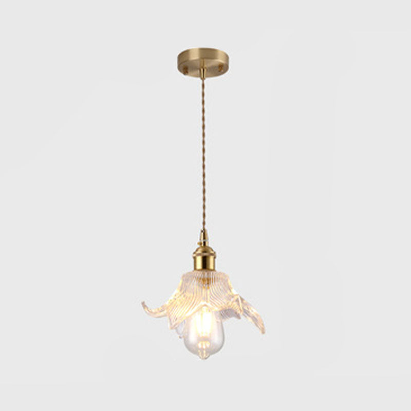 One Head Modern Clear Glass Pendant Light Bedroom Living Room Dining Room Pendant