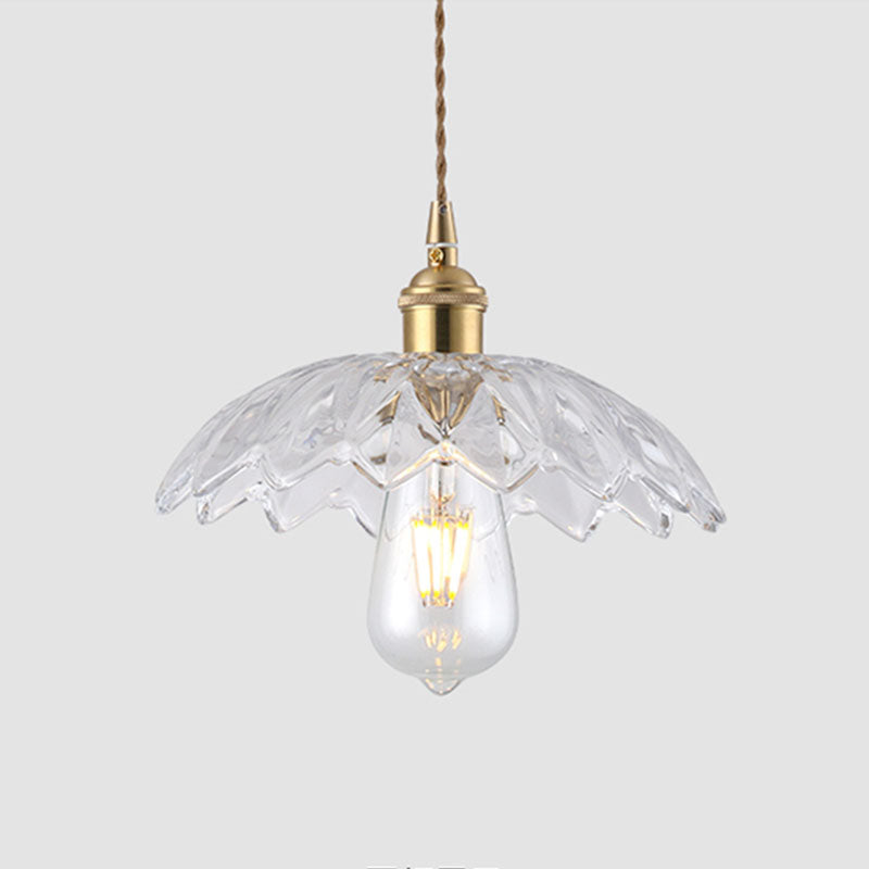 One Head Modern Clear Glass Pendant Light Bedroom Living Room Dining Room Pendant