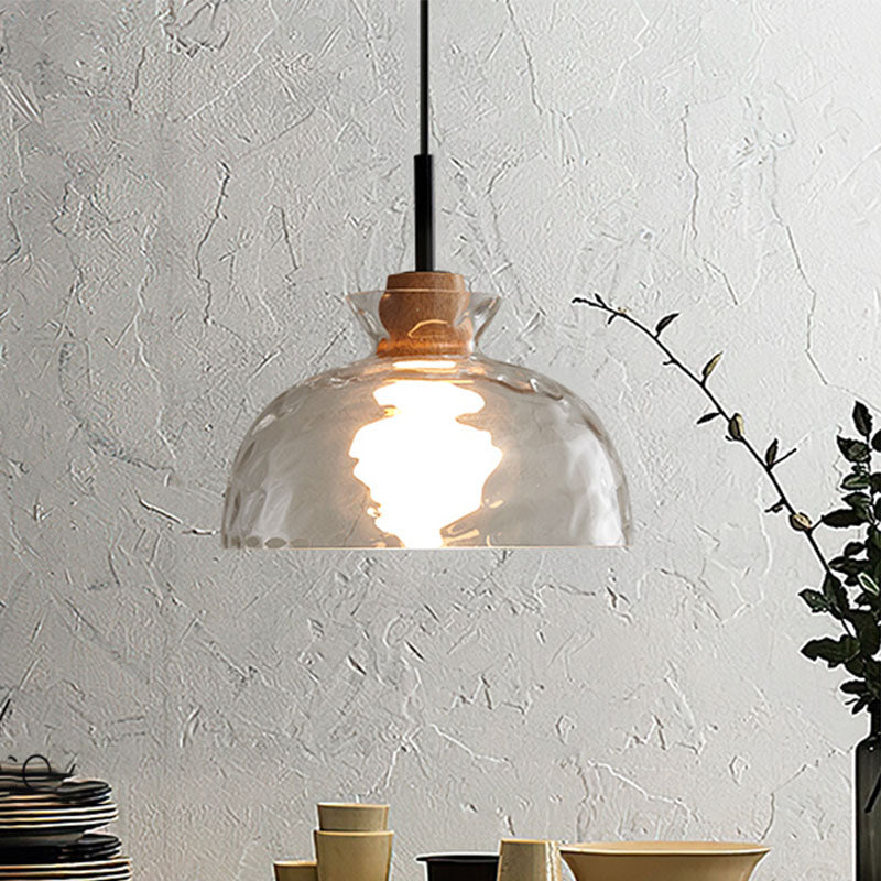 Contemporary Ceiling Hanging Light Fixture with Glass Shade for Sitting Room