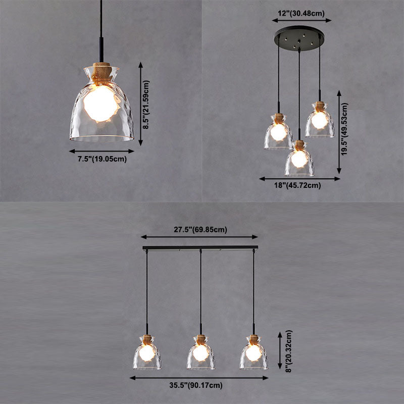 Contemporary Ceiling Hanging Light Fixture with Glass Shade for Sitting Room