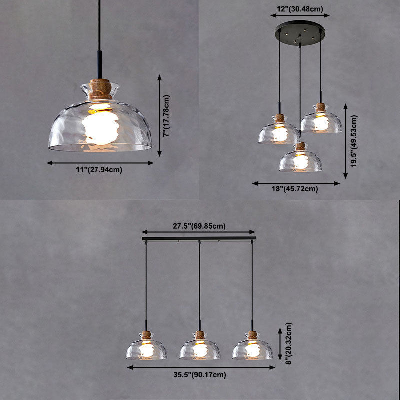 Contemporary Ceiling Hanging Light Fixture with Glass Shade for Sitting Room