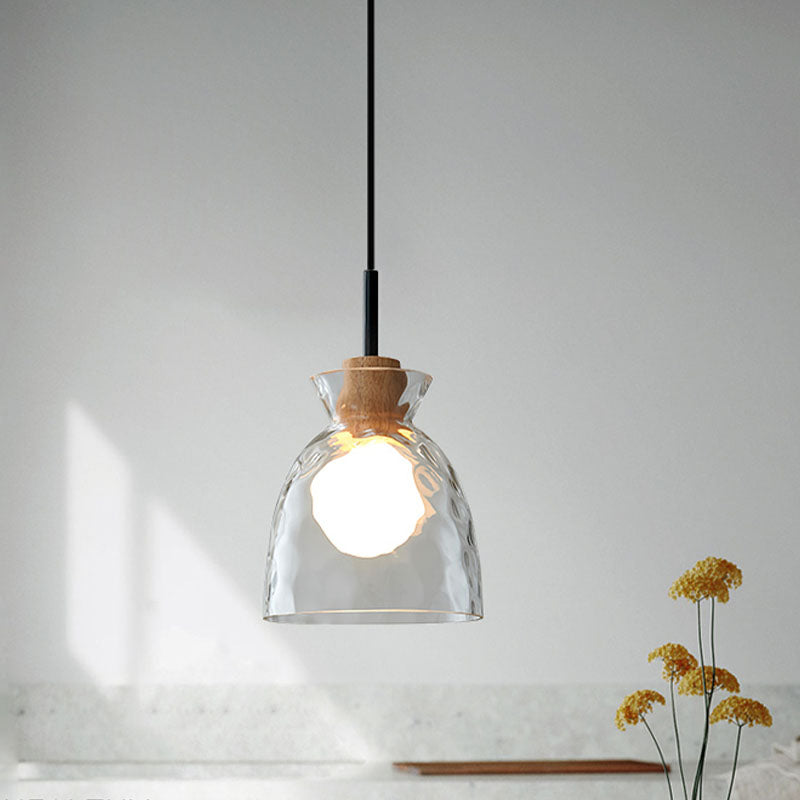 Contemporary Ceiling Hanging Light Fixture with Glass Shade for Sitting Room