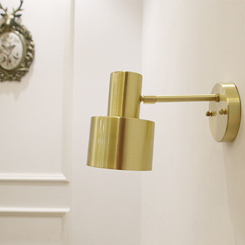 Pocone murale in metallo in stile postmoderno 1 lampada da parete in oro chiaro per corridoio da letto