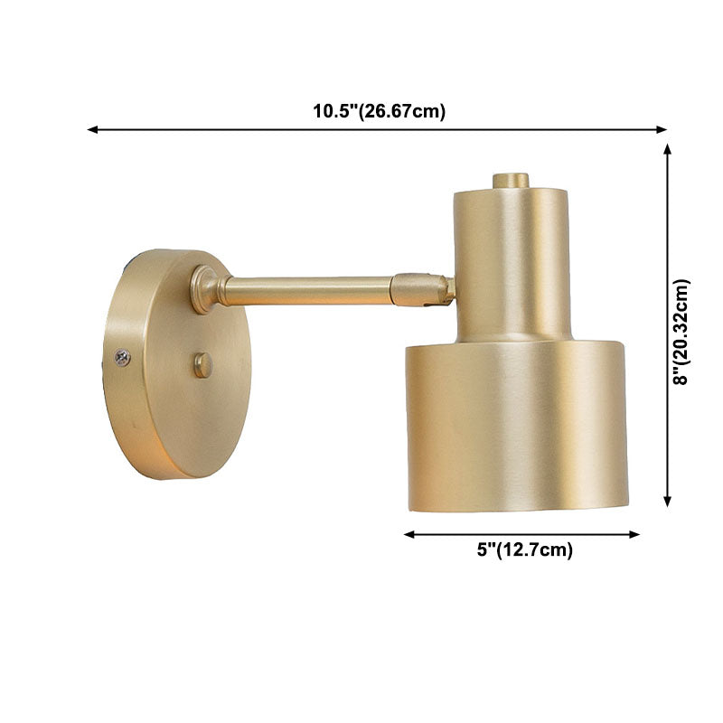 Pocone murale in metallo in stile postmoderno 1 lampada da parete in oro chiaro per corridoio da letto