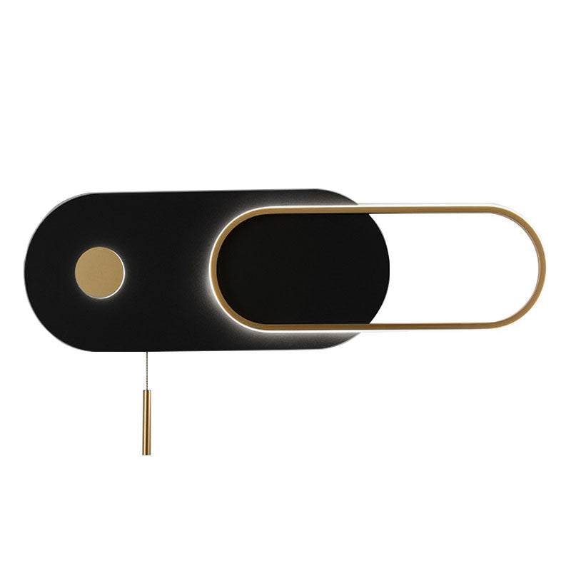 Luz de pared de pared LED de 2 luces Luz de pared de metal posmoderna en negro para dormitorio