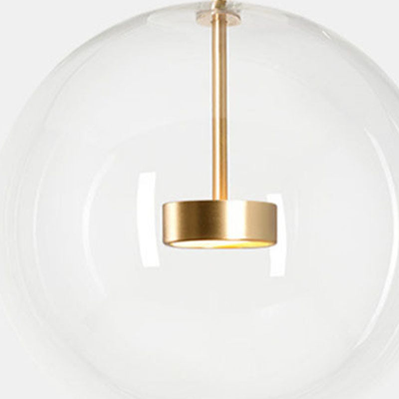 1 pendentif en forme de globe léger avec un luminaire d'éclairage de suspension moderne en verre transparent