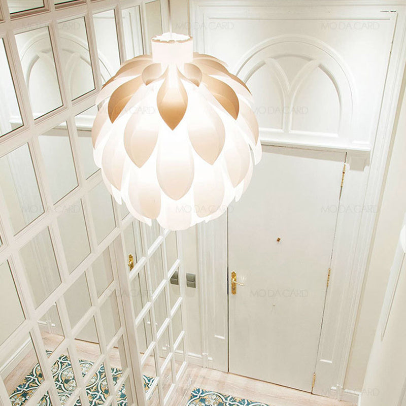 Lámpara de suspensión de techo colgante de marco blanco para el dormitorio