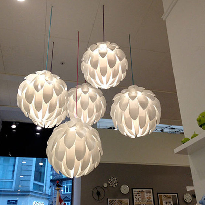 Lámpara de suspensión de techo colgante de marco blanco para el dormitorio