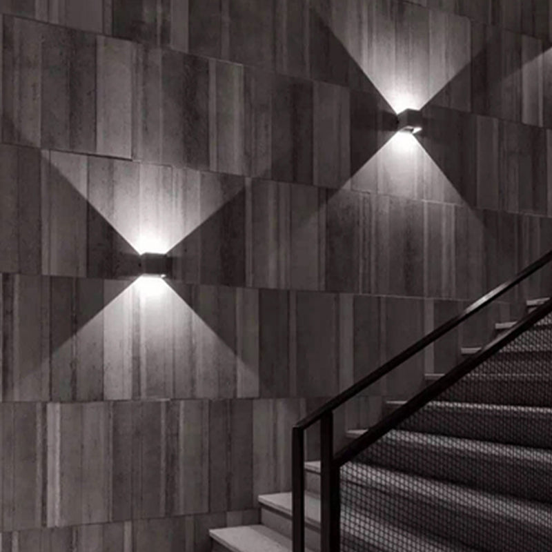 Square Sconce Light Fixture Modern 1-Light Wall Mounted Lamp with Grey Cement Shade