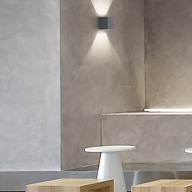 Lámpara de luz cuadrado Lámpara de pared moderna de 1 luz con sombra de cemento gris