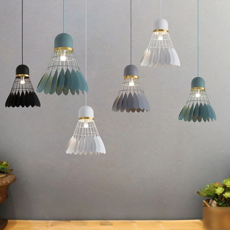 Modern Macaron Badminton Hanging Pendnant Lamp Metal Hanging Pendant Lights for Restaurant