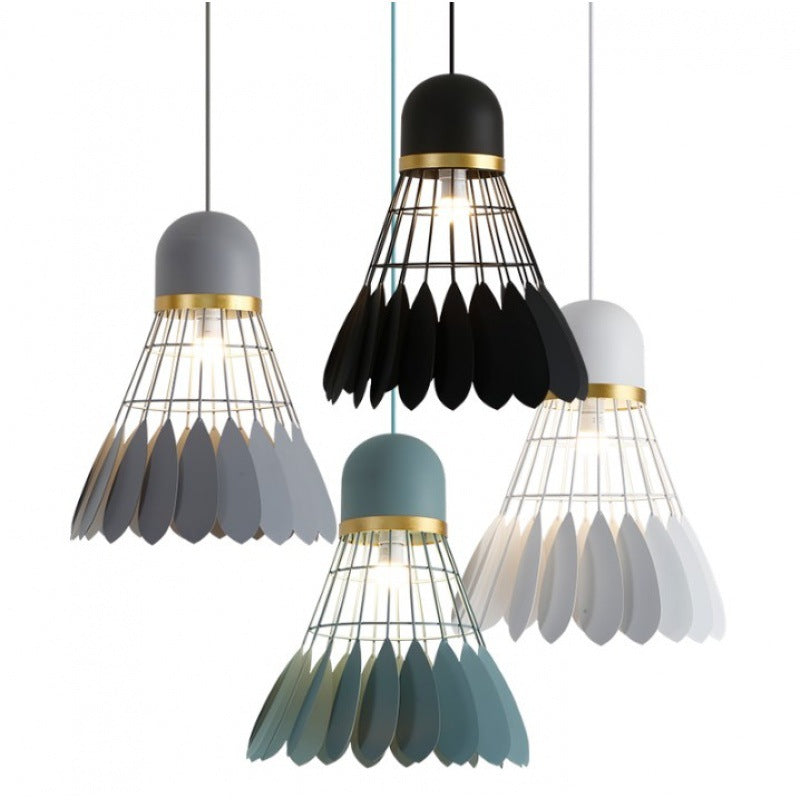 Modern Macaron Badminton Hanging Pendnant Lamp Metal Hanging Pendant Lights for Restaurant