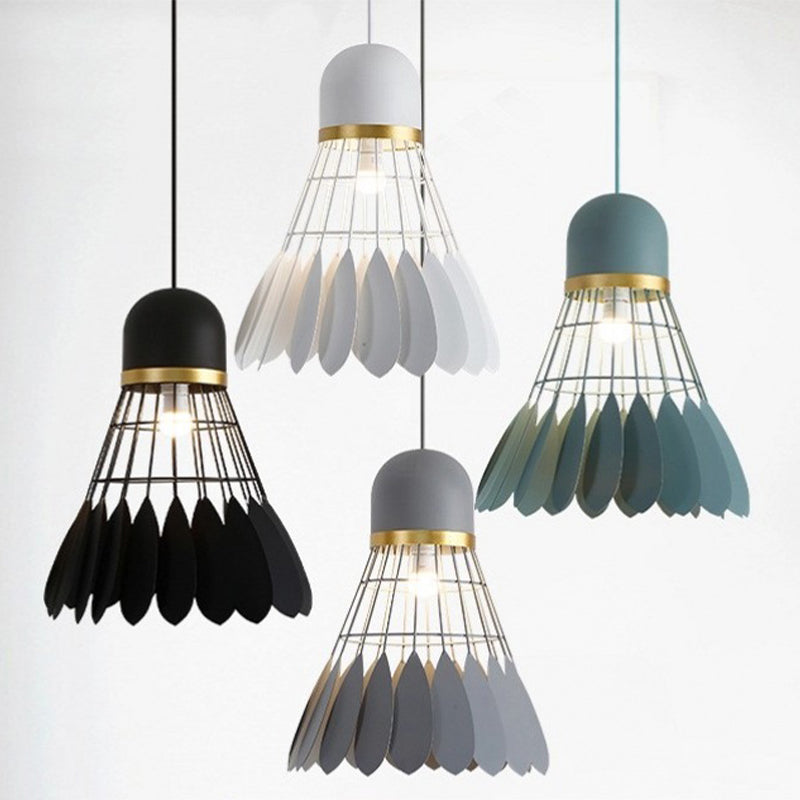 Modern Macaron Badminton Hanging Pendnant Lamp Metal Hanging Pendant Lights for Restaurant