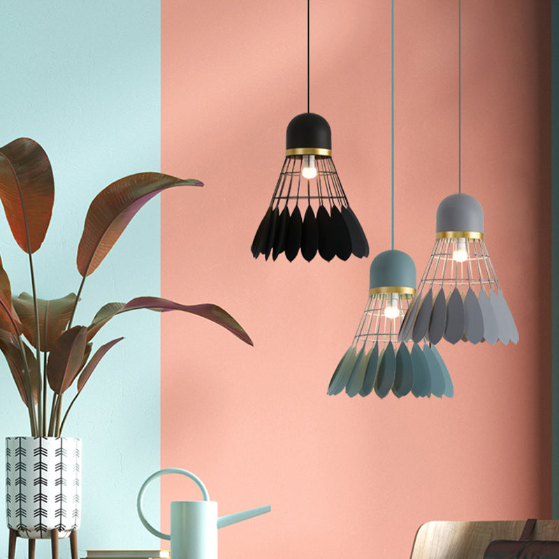 Modern Macaron Badminton Hanging Pendnant Lamp Metal Hanging Pendant Lights for Restaurant
