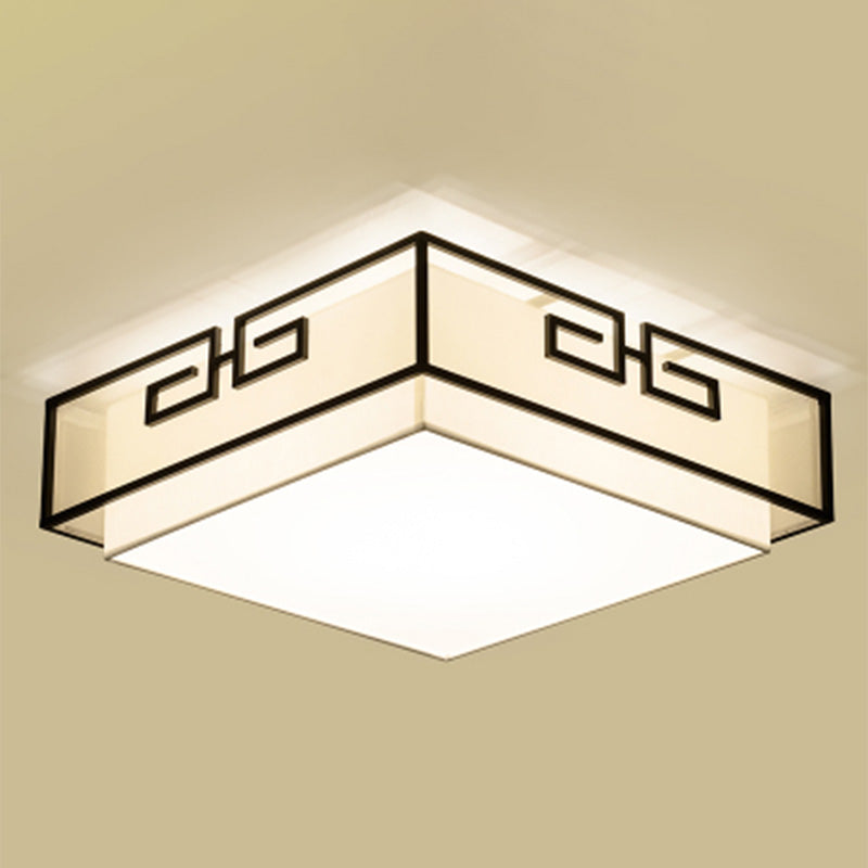 3/5 Hoofden Stof Plafondlamp Chinese Stijl Flush Mount Verlichtingsapparatuur voor Woonkamer