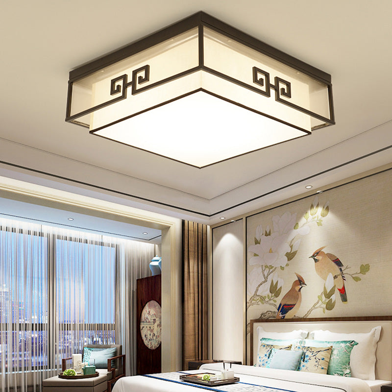 3/5 Hoofden Stof Plafondlamp Chinese Stijl Flush Mount Verlichtingsapparatuur voor Woonkamer