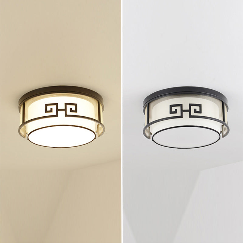 3/5 Hoofden Stof Plafondlamp Chinese Stijl Flush Mount Verlichtingsapparatuur voor Woonkamer