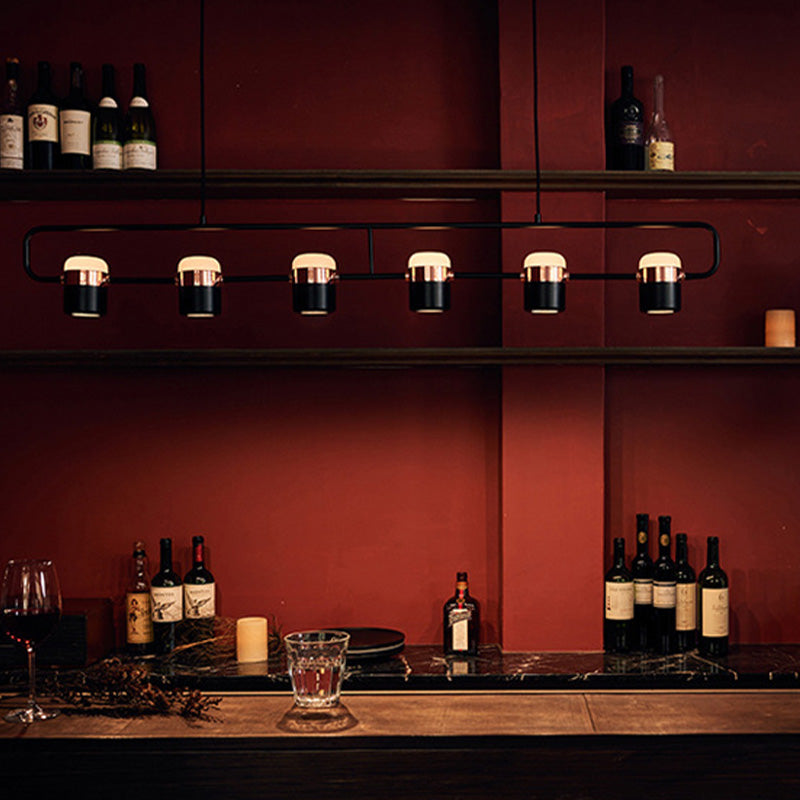 Cylinder Island Light Fixtures Modern Multi-Light Island Chandelier Lights with White Acrylic Shade