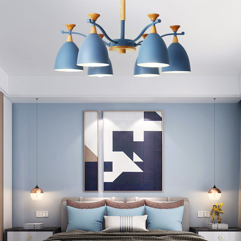 Luces colgantes de metal colgante de lámpara de cono de cono de macarrón