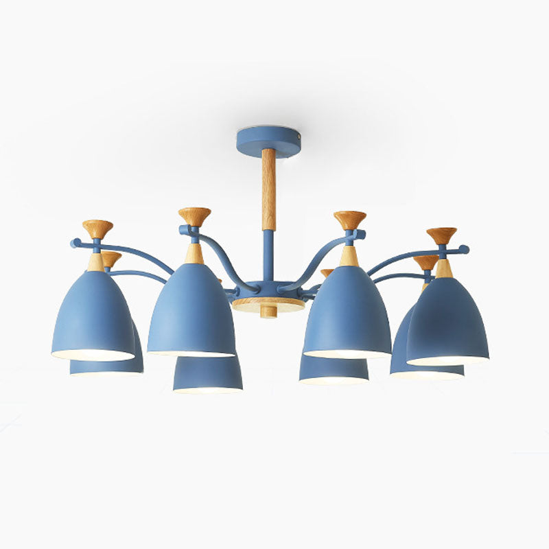 Luces colgantes de metal colgante de lámpara de cono de cono de macarrón