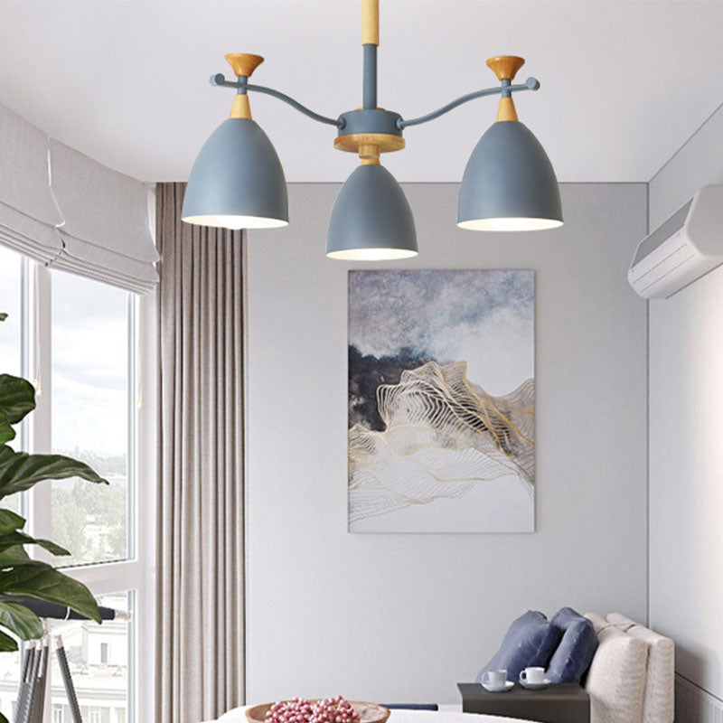 Luces colgantes de metal colgante de lámpara de cono de cono de macarrón