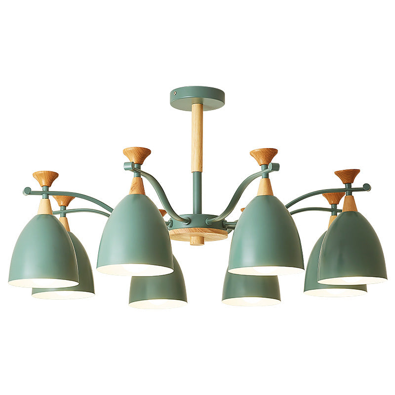 Luces colgantes de metal colgante de lámpara de cono de cono de macarrón