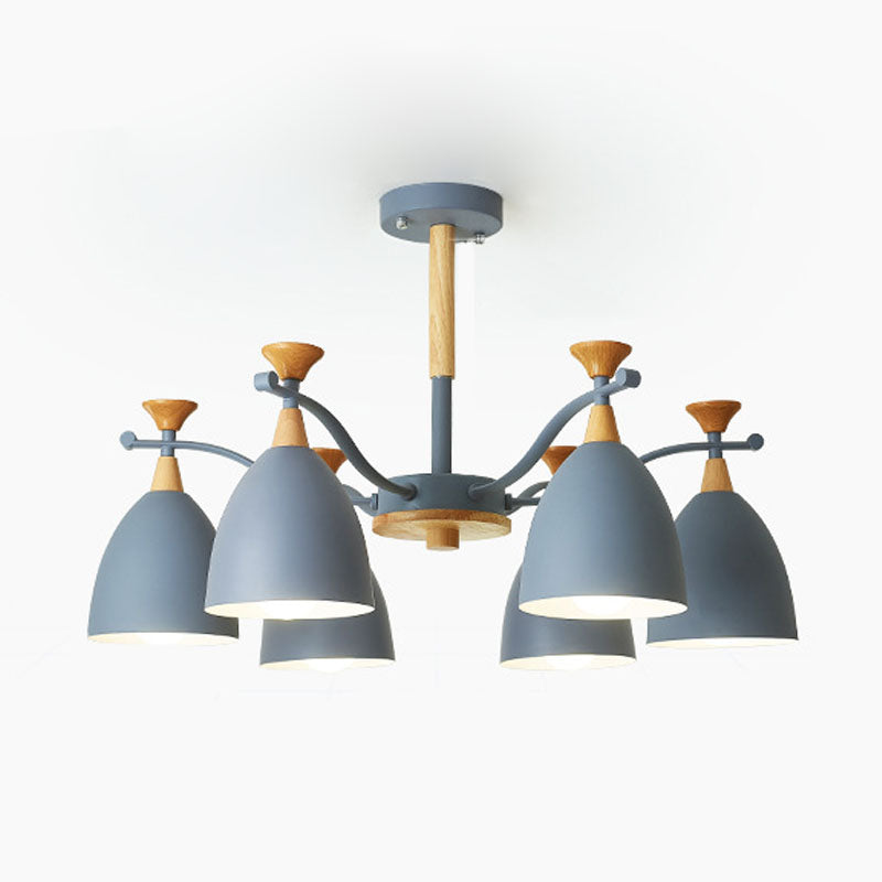 Luces colgantes de metal colgante de lámpara de cono de cono de macarrón