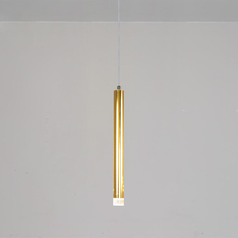 Luminaires de pendentif linéaire Lumière de suspension LED à 1 lumière moderne avec nuance de cristal transparent