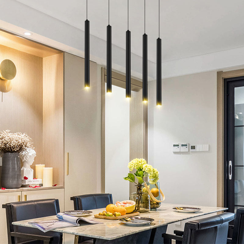 Lineare Anhängerleuchten moderne 1-Licht-LED-Aufhängung Anhänger Licht mit klarem Kristallschatten